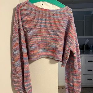 Cropped Multi-color Sweater